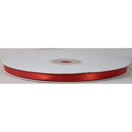 Geschenkband aus Doppelsatin, 10 mm breit, Rolle mit 50 m, Satinband rot