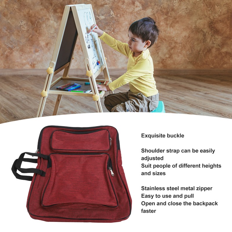8K Kids Artwork Shoulder Bag Smoothing Zipper Waterproof Nylon Sketching