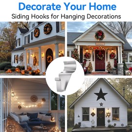 Amuille Amuille Vinyl Siding Hooks Hanger (10 Pack), Heavy Duty Siding Clips for Hanging on Patio, No-Hole Needed Stainless Steel Siding Clips to Decor Wreath Things for Horizontal Vinyl Siding