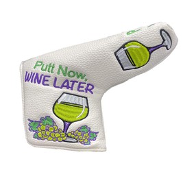 Giggle Golf Blade Putter Cover | Golf Bag Accessory | Great Golf Gift for Women & Men (Putt Now, Wine Later)