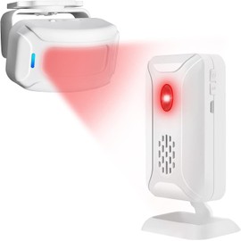 Cruxer Wireless Doorbell,Motion Sensor Door Chime for Business Entry,Store Welcome Buzzer Monitor with PIR Detector and Receiver,Home Security Alarm Kit,Caregiver Pager,Visitor Bell with LED Light