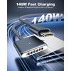 140W USB-C to MagSafe 3 Fast Charging Cable 6.6FT Braided