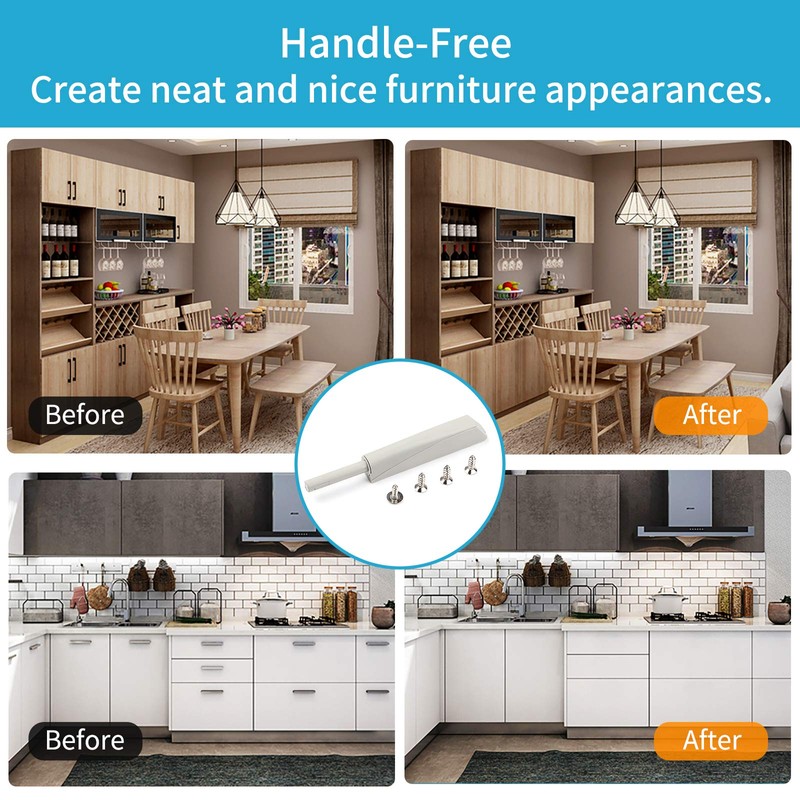 Magnetic Door Latches, Push to Open, 4 Pack Cabinet Push