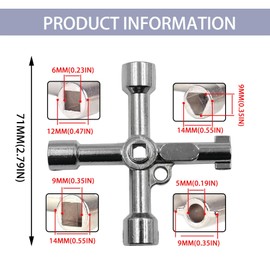Panel Key,Universal Multi-Specification Square Utility Key Stainless Steel Electric Box Key Metal Electricity Gas Meter Keys for Cabinet,Triangle Bin,Valve,Train,Gas-Cupboard Uk,Access,Elevator (71mm)