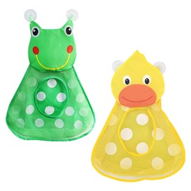 2 Toys Storage Net Bags, Baby Bath Toy Storage Bags, Storage Bags With Suction Cups, Creative Cartoon Animals Storage Bags