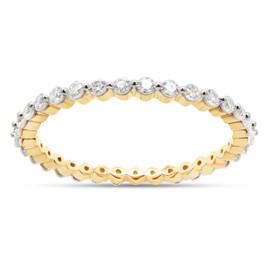 SAVEARTH DIAMONDS 1/2 cttw Round Cut Lab Created Moissanite Diamond Full Eternity Stackable Engagement Ring In 14k Yellow Gold Over Sterling Silver (VVS1 Clarity, 0.50 Cttw)-10