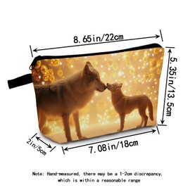 MoCaliduccious Wolf Cosmetic Bag for Women Wolf Lover Gift Small Makeup Bag