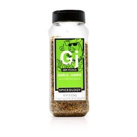 Spiceology & Adam McKenzie - Garlic Junkie - All-Purpose Seasoning, BBQ Rubs and Spice Blends - Use On: Beef Brisket, Corned Beef, Steak Pork, Chicken, Poultry, Seafood or Vegetables - 20 oz