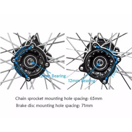 Unbranded 12" Rear 80/100-12 Wheel Tire Rim Disc Brake Dirt Bike CRF70 TTR 110CC 125cc