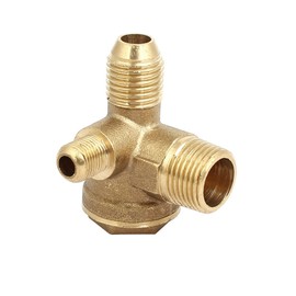 uxcell Air Compressor Check Valve, 16mm x 14mm x 10mm Male Thread, 3 Way Pneumatic Accessory, Brass