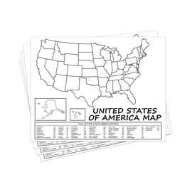 United States Map - USA Poster, US Educational Map - with 2 Letter State Abbreviation - for Ages Kids to Adults - Home School Office | Printed on 110Lb Card Stock - 8.5 x 11" Inches - Bulk Pack of 10