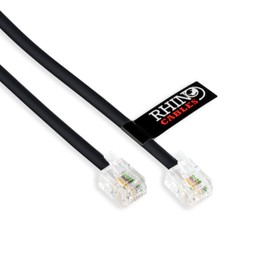 rhinocables - ADSL RJ11 Lead | Internet Cable for BT & Broadband | Universal Compatibility | Easy Installation | Suitable for Router & Modem, Black, 20m