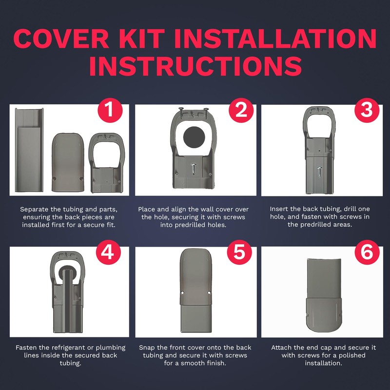 DuctlessAire Paintable Mini Split Line Set Cover Kit - Lineset