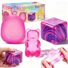 3 juguetes sensoriales Taba Squishies Fidget Toys, bolas antiestrés para niños y adultos, cubo de estrés para niños con autismo, juguetes sensoriales 