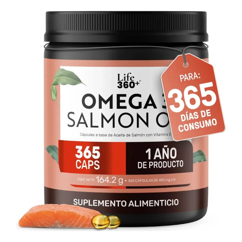 LIFE360+ - Omega 3 Aceite de Salmón y Vitamina E