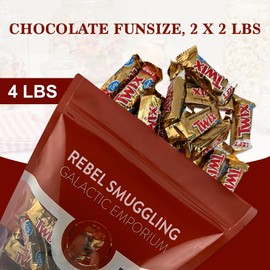 Caramel Chocolate Fun Size Candy Bars Bulk 2 x 2LB Bags by Rebel Smuggling Galactic Emporium (4lbs Total)