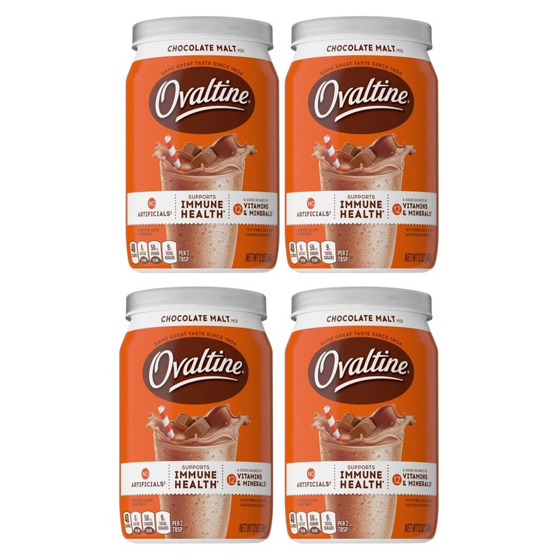 Ovaltine 4 Cans Ovaltine Chocolate Malt Powdered Drink Mix Hot