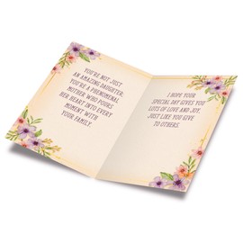 Prime Greetings Mother's Day Card For Daughter, Made in America, Eco-Friendly, Packaged in Protective Mailer, Thick Card Stock with Premium Envelope 5in x 7.75in