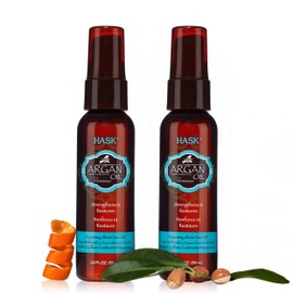 HASK ARGAN Repairing Hair Oil Vials for shine and frizz control for all hair types, color safe, gluten free, sulfate free, paraben free - 2 Hair Oil Pumps