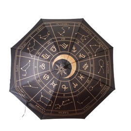 Pacific Giftware Astrology Wheel Umbrella Zodiac Sign Design with Constellation Patterns Durable Metal Frame and Fabric for Stylish Protection 34" Long