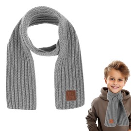 Abeillo Warm Kids Winter Knit Scarves Soft Knitted Neck Warmer Scarf Warm Scarves Wrap for Boys Girls(Grey)