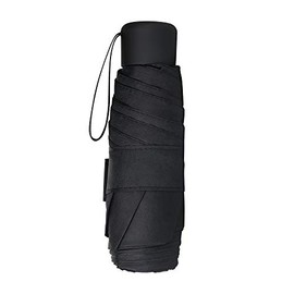 Vicloon Mini Travel Umbrella, Pocket Umbrella, Portable Compact Folding Umbrella, Small Light-Weight Waterproof Umbrella, Rain and Sun Umbrella (Black)