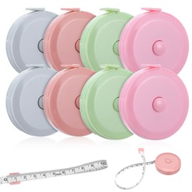 ElevateTech Pack of 8 Tape Measure, Body Measuring Tape, Small Tailor's Tape Measure, Retractable Tape Measure for Sewing, Dressmaking, One-Click Retractor, Measuring Tape, Measuring Length, Chest