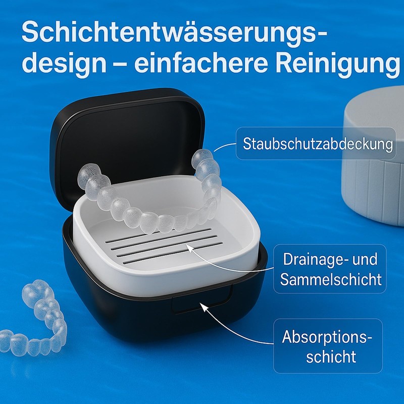 Lofez Dental Splint Box, Portable Denture Box with Removable Soaking