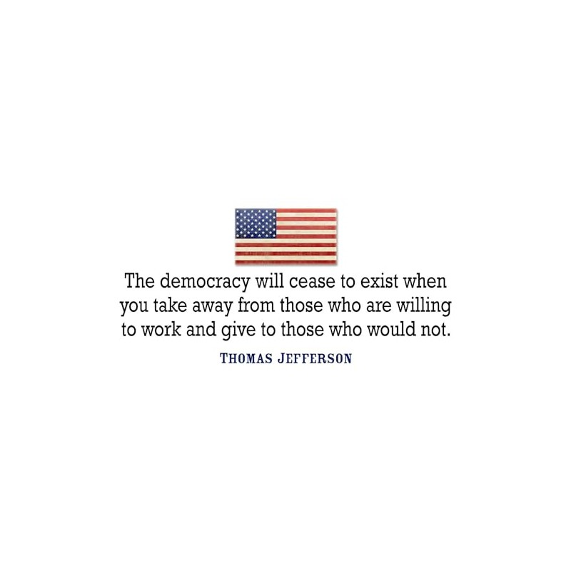 CafePress Quote Democracy Rectangle Bumper Sticker Car Decal