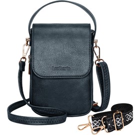 Leathario Crossbody Bag for Women, Phone Bags with RFID Card Slot, Top Handle & Extra Strap, Vegan Leather Cross Body Purse