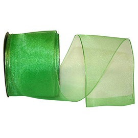 Reliant Ribbon Elegant Woven Sheer Wired Edge Ribbon, 2-1/2 Inch X 25 Yards, Citrus