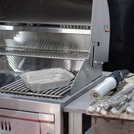 Relaxdays Aluminium Grill Trays, Set of 50, W x D: 18.5 x 13 cm, Square Grill Trays, Drip Trays, Indirect Grilling, Silver