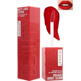 Matte Liquid Lipstick for Women,1Pcs Highly Pigmented Color Lip Stain Tint,Super Velvet Matte Lip Gloss,Up to 16H Wear Lipstain,Long Lasting Waterproof Lipgloss,Non-Stick Cup Lip Makeup-05# Ruby Red
