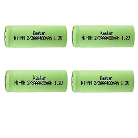 Kastar 4 Pcs Ni-MH 2/3AAA Battery 1.2V 400mAh (Flat Top) for Solar Light, Solar Flowers, Remote Control, Garden Light, Photo Devices and Electronic Projects, Game, Flashlight, Toy, MP3/MP4 Player