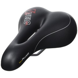 VELO Plush Gel Saddle - Black, L = 255 X W = 177 Mm