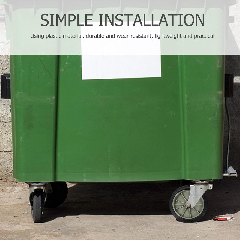 Happyyami Garbage Container Wheels 2Pcs Trash Can Garbage Can Rubber