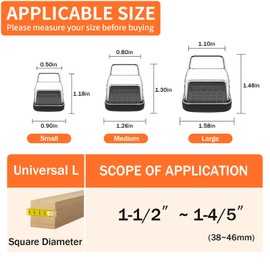 MAYZOLOP Chair Sliders for Carpeted Floors, 16Pcs Chair Glides Square Furniture Sliders Carpet, Teflon Table Leg Protectors Sliders for Carpet, Make Furniture Glides Move Easy (Fit 1.5-1.8", Clear)