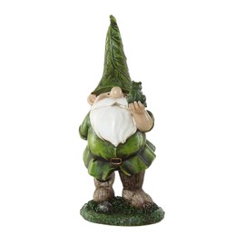 Resin Outdoor Garden Decorative Statuary,Gnome with Frog