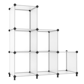 AWTATOS Closet Organizer 6 Cube Closet Storage Shelves DIY Stackable Clothes Storage Organizer Shelving for Closet Bedroom, Home, Translucent