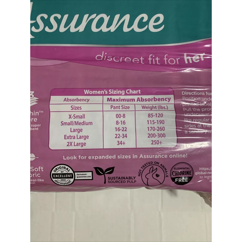 Assurance Women's Underwear, XL, Maximum Absorbency 2XL - 19 Count