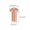 sourcing map 100Pcs 1/8"x15/64" Round Head Copper Solid Rivets Fastener
