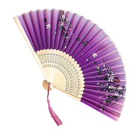 Aadahai Fan, Fringe Fan, Wear in Summer, Old Fashioned Ancient Chinese Clothing Dance, Kotake Fan, Dance, Souvenir, Present, purple