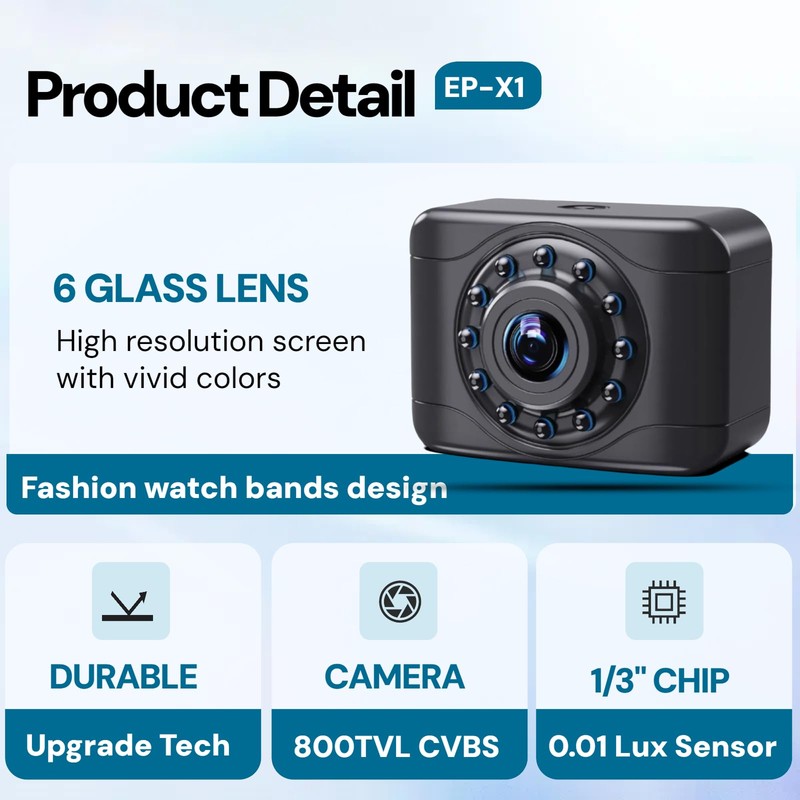 Epronic X1 Backup Camera for Car, IP69 Waterproof Rear View