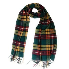 KGM Accessories Super soft Scottish Tartan cashmere plaid scarf - Tartan Scarves for Men Women (Gold)