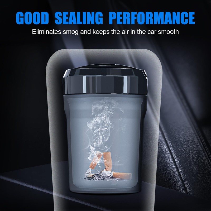 EOCICI Car Ashtray with Lid, Car Ashtrays for Cup Holder