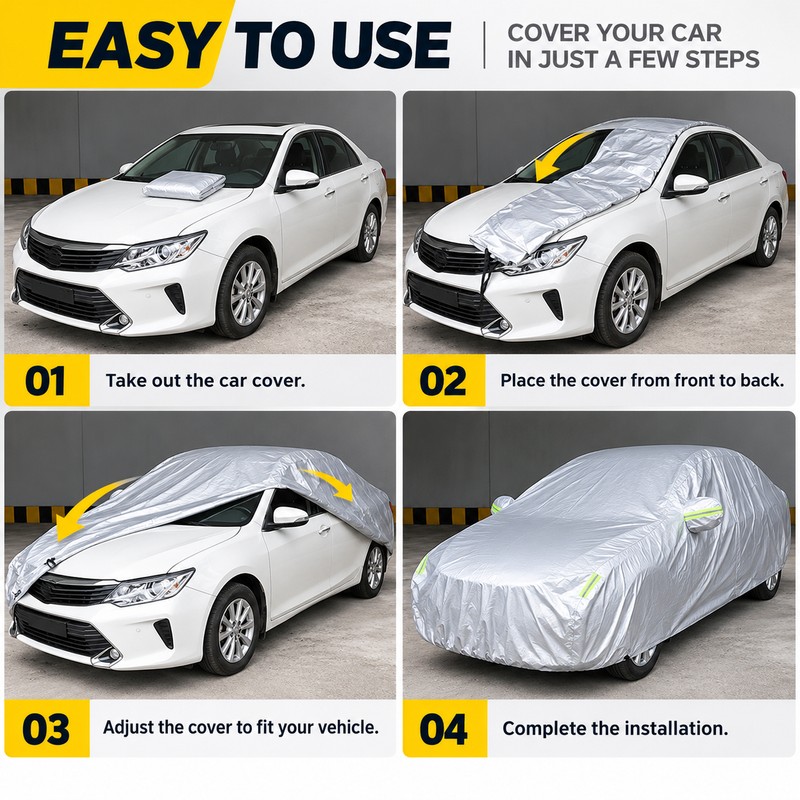 Full Exterior Car Cover for Outdoor Parking – Sun, Snow
