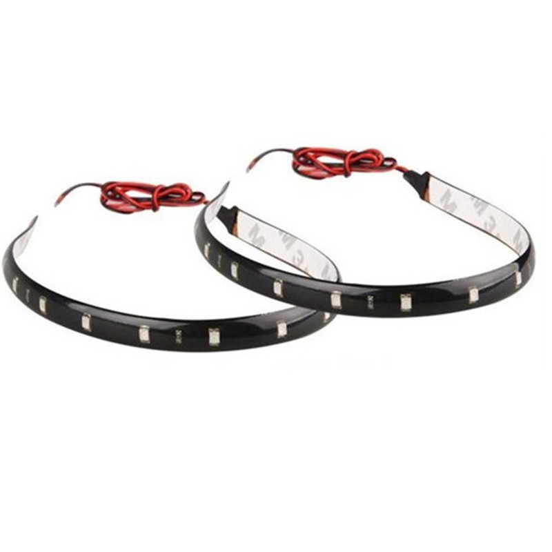 E Support 5Pcs White 12v 15 Led 30cm Car Flexible