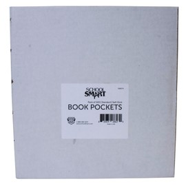 School Smart Standard Back Peel and Press Book Pockets, 3-1/2 x 4-1/2 Inches, Manila, Pack of 500