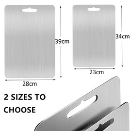 Stainless Steel Chopping Board, 304 Stainless Steel, Double-Sided Food Grade Chopping Board, Worktop, Kneading Board, Antibacterial Plastic-Free, Baking Board, Dough Board, Chopping Board, Kitchen (34