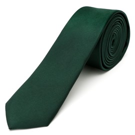 Landisun Dark Green Tie Men Women Solid Skinny Ties Slim Ties Satin Tie